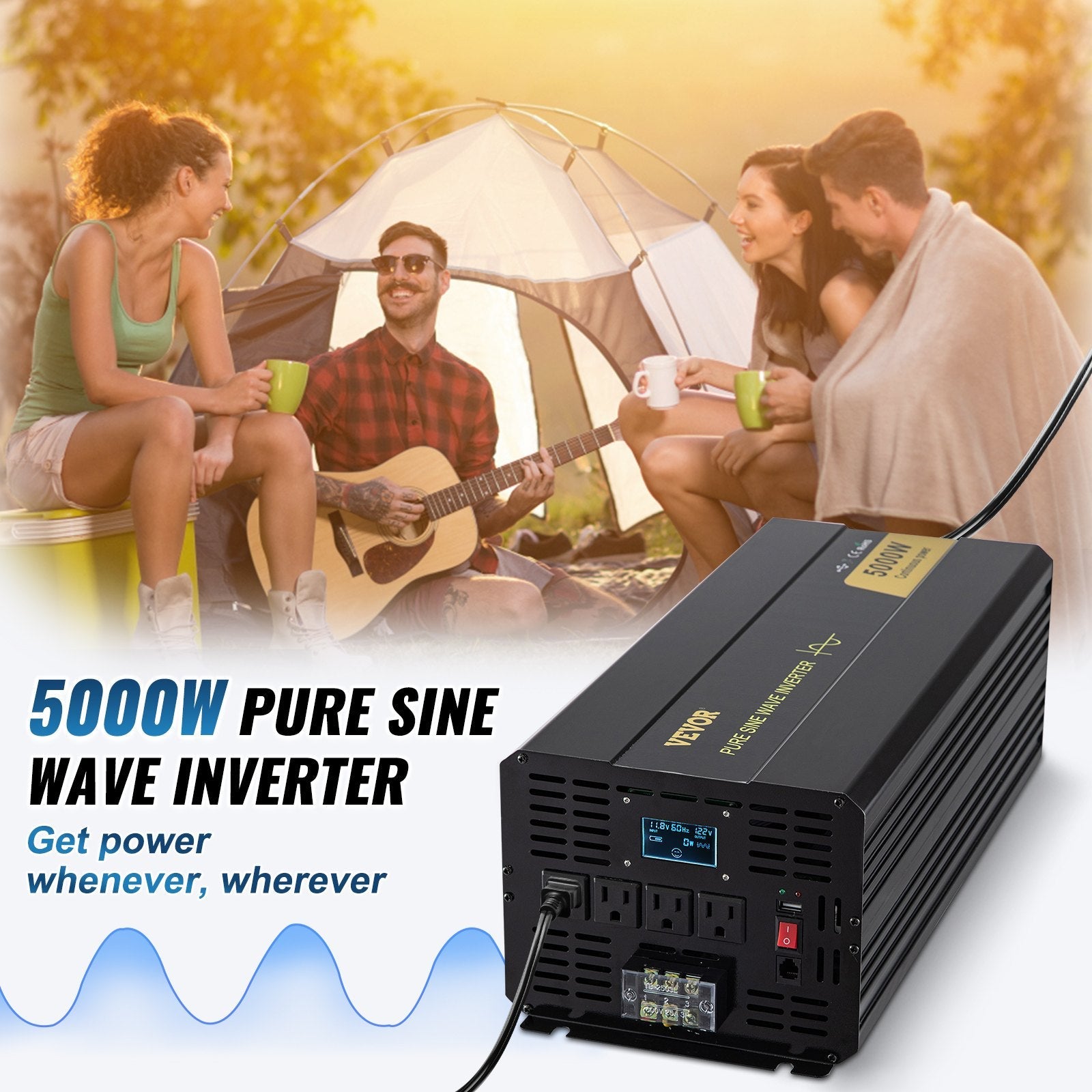 5000W Pure Sine Wave Inverter  12V DC zu 120V AC
