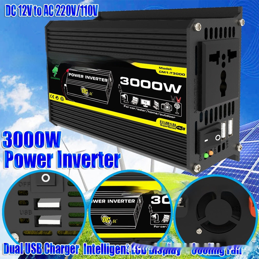 3000W Inverter 12V to 220V/110V  Vehicle Solar Power Conversion