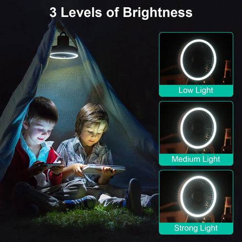 4-in-1 Camping Ventilator mit Laterne  10.000mAh Akku
